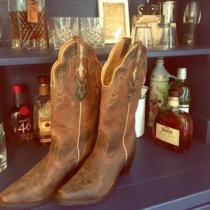Brown Goat Leather Cowgirl Boots